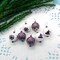 Mini Christmas Ornaments, 8 pieces in Purple for Miniature Trees, Hooks Included, Adorabilities